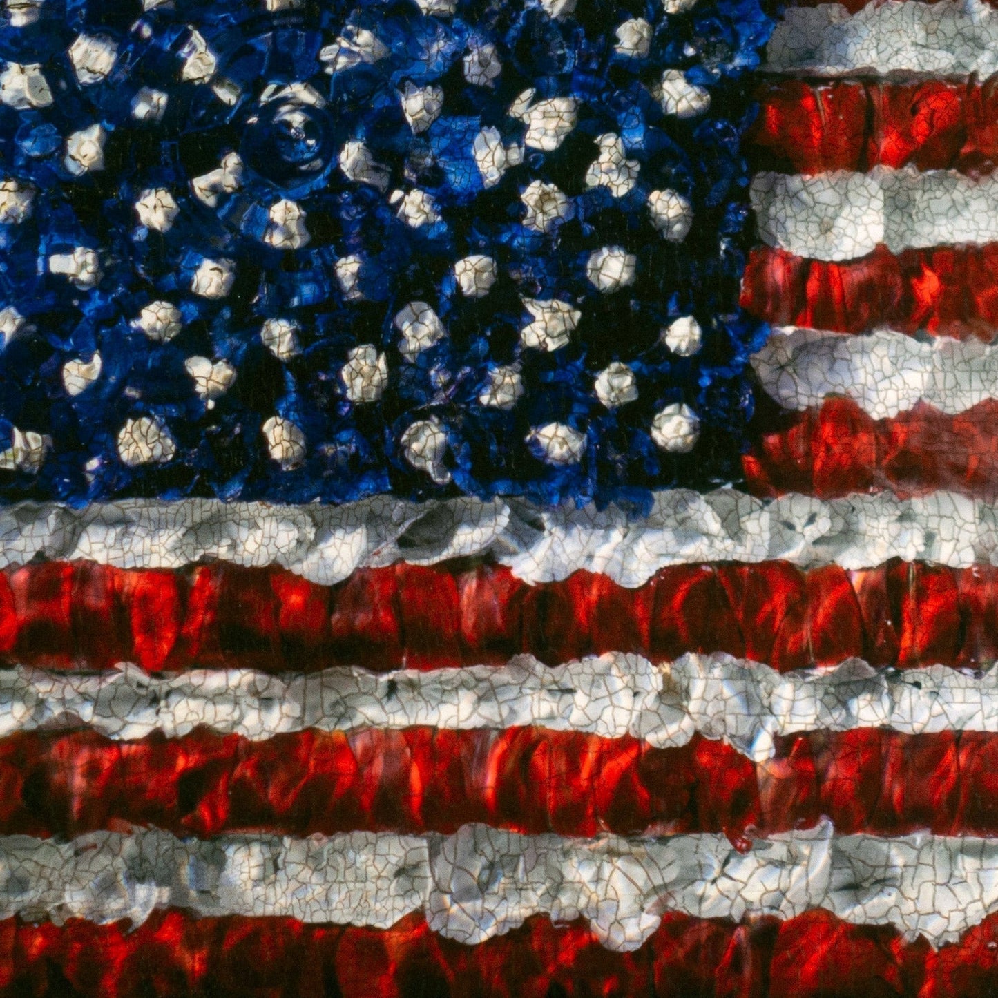 Fine art flag wall piece signed and framed