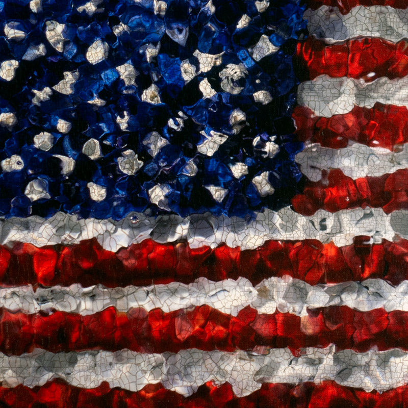 Underwater floral sculpture of U.S. flag