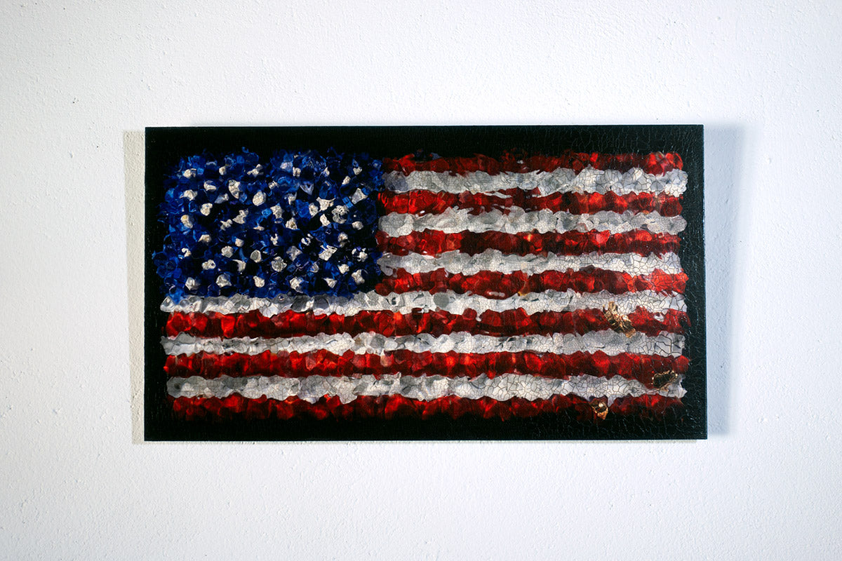 Fine art American flag print on aluminium
