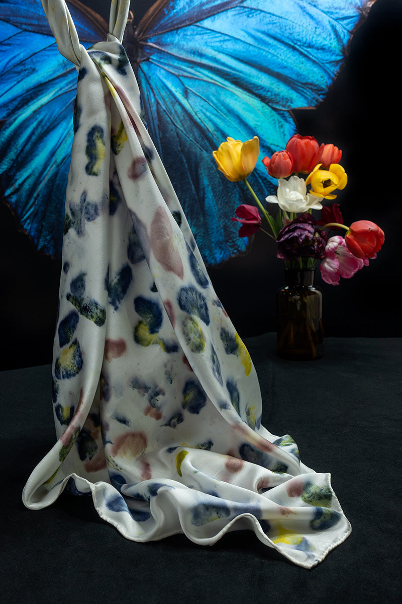 Sunset Poppies, silk scarf - €95 | Shop now & buy direct from the artists studio - Distil Ennui ™ est.1990.