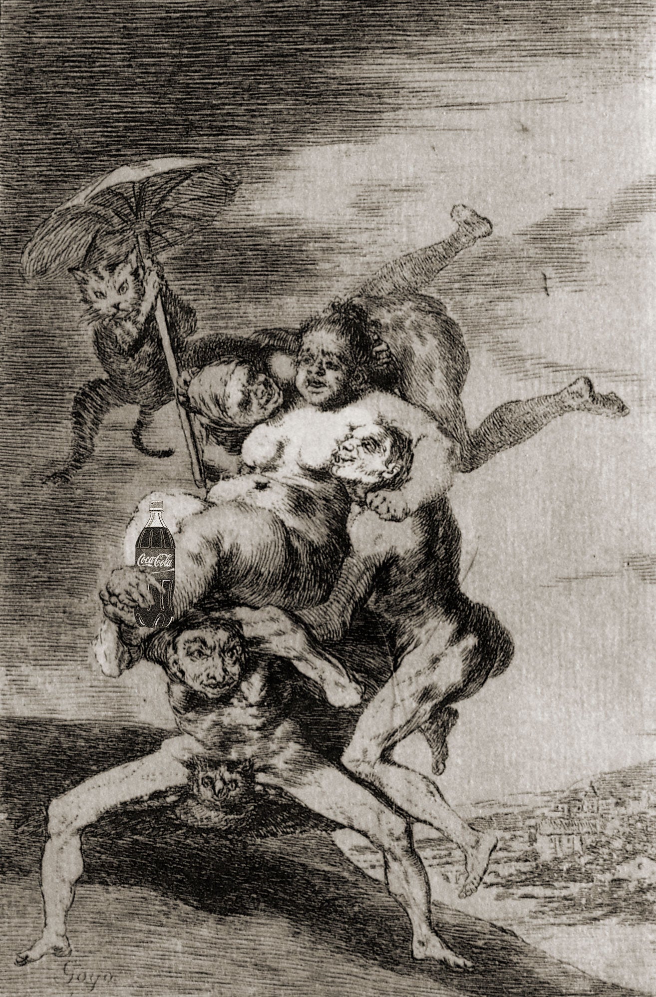 goya with a coke signed print