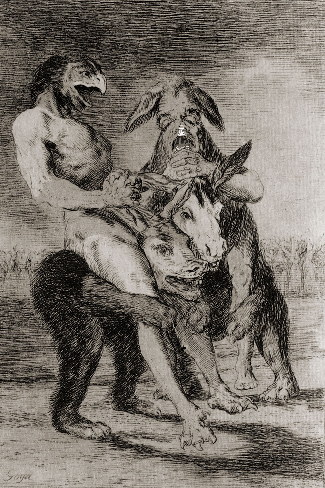 Francisco De Goya Miren Que Grabes with a coca cola