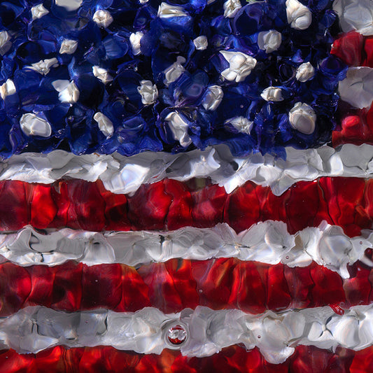 Unique American Flag giclée print with flower petals