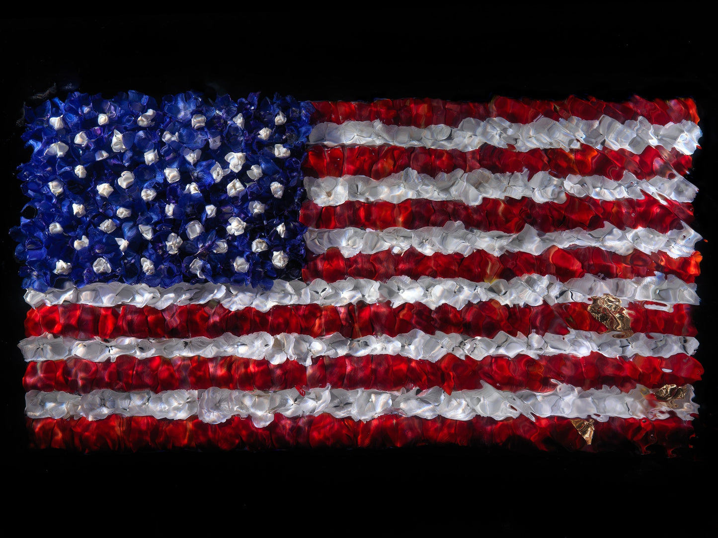 High-res giclée print of flower petal American Flag