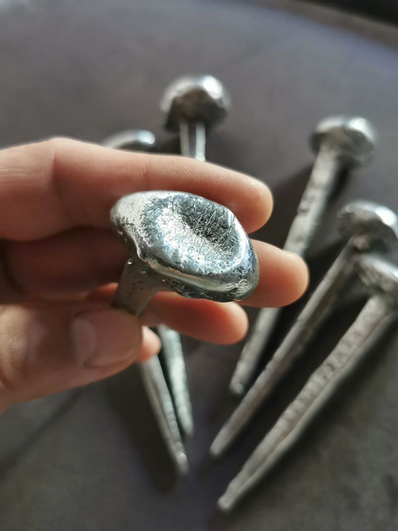 Round head hand forged crucifixion nails - €80 | Shop now & buy direct from the artists studio - Distil Ennui ™ est.1990.