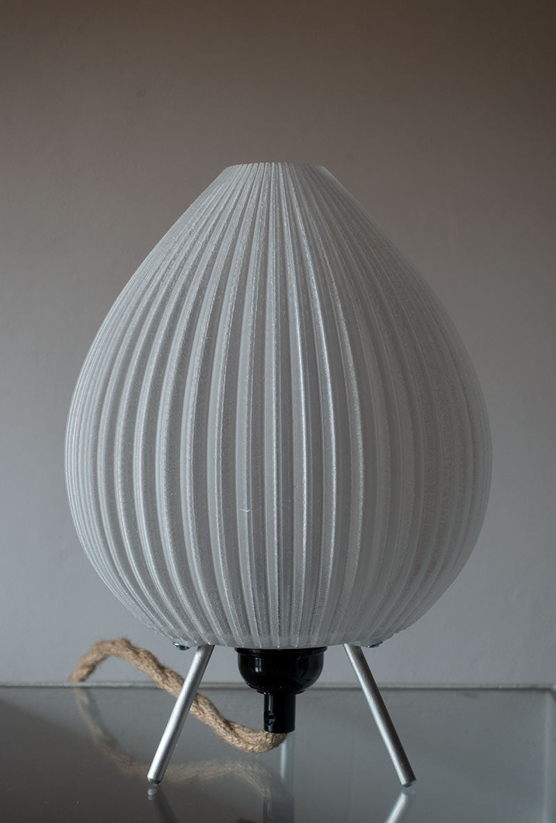 Crystal Bud table lamp 3D printed from recycled plastic