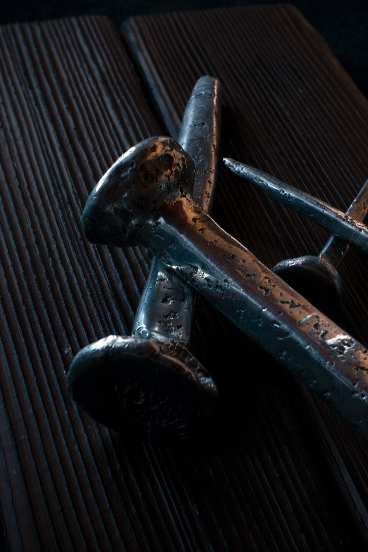 Round head hand forged crucifixion nails - €80 | Shop now & buy direct from the artists studio - Distil Ennui ™ est.1990.