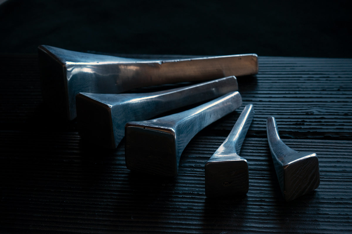 Set of forged wall hooks in various sizes