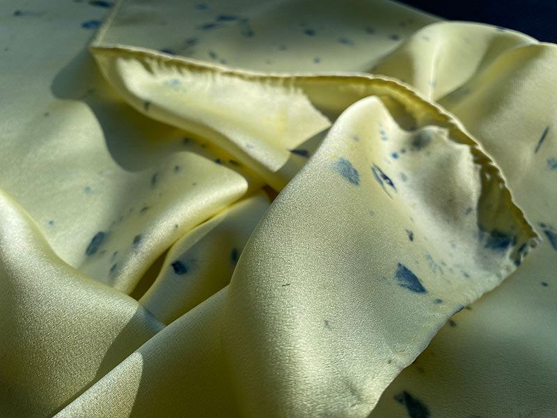 Natural dye silk scarf with circular production process