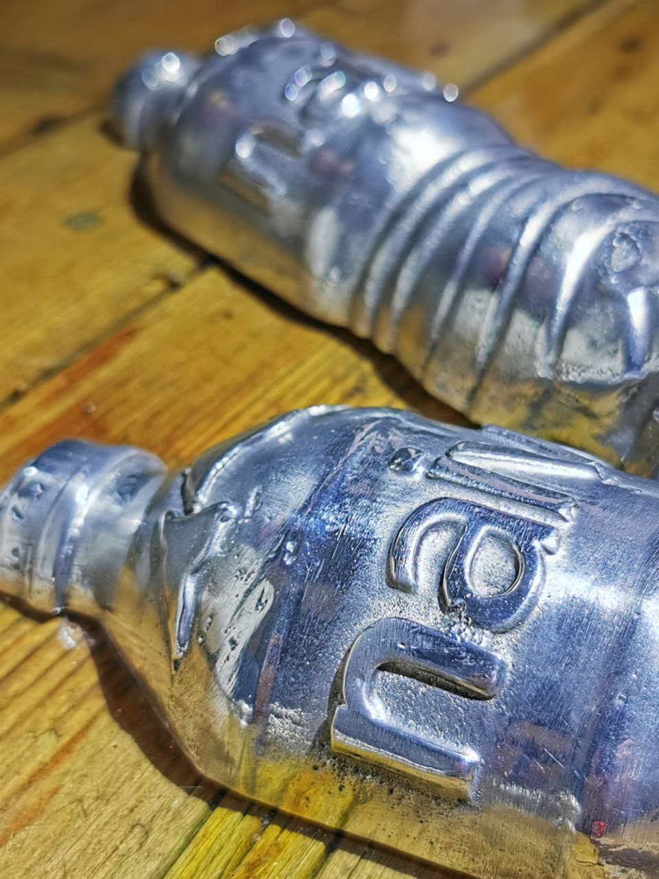 numerous water bottle sculpture