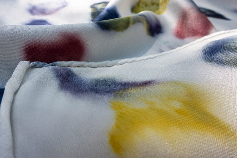Sunset Poppies, silk scarf - €95 | Shop now & buy direct from the artists studio - Distil Ennui ™ est.1990.