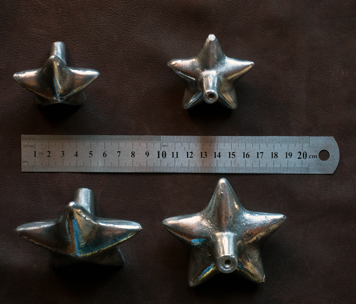 Sustainable starfish door handle with threaded bolt