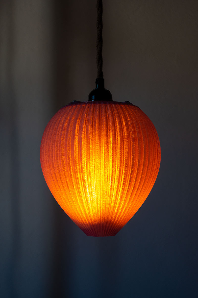 Red 'Beehive' flame LED pendant lamp light - €140 | Shop now & buy direct from the artists studio - Distil Ennui ™ est.1990.