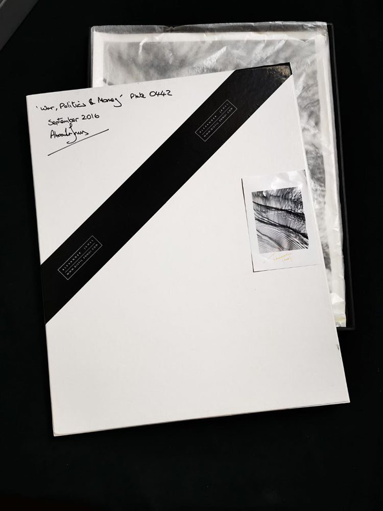 War is just politics by other means, and isn't politics just money talking - Plate 0442 black & white photograph - €900 | Shop now & buy direct from the artists studio - Distil Ennui ™ est.1990.