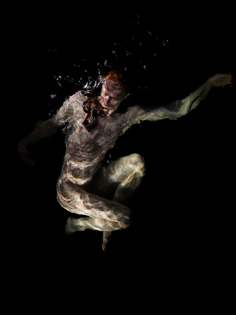 Mythical Resonance: Richly Colored Figures Below the Waves