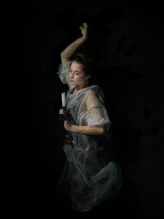 Religious figures: Dissolved Sadness in Chiaroscuro Waters