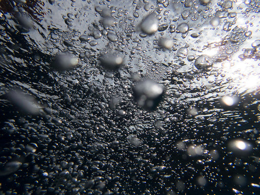 Hypnotic Bubble Trails in Open crystal blue Ocean Waters