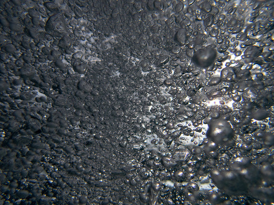 Transparent Bubbles in Sunlit Waters Crystal Silver Blue