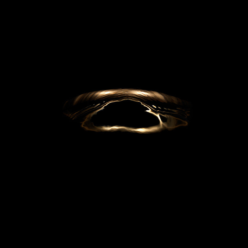 Abstract Gold Halo with Morphing Shapes Caused by being underwater