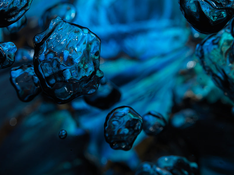 Water-Medium Mastery: Blue Morpho Butterfly Ballet in Bubbles