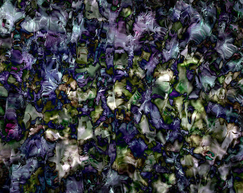 Underwater analogue photograph, PCK 8.2 floral abstract, cool low light tonality