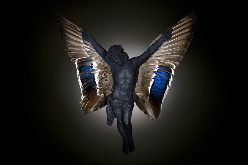Carbon Jesus with wings giclée print