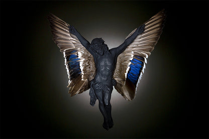 Carbon Jesus with wings giclée print