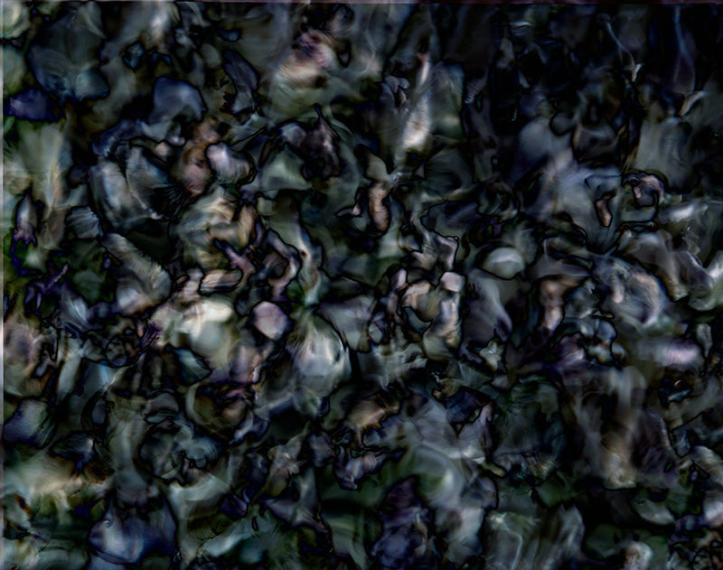 Underwater analogue photograph, abstract, cool low light tonality