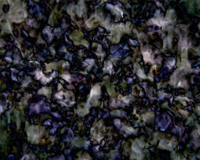 Underwater analogue photograph, abstract, cool low light tonality
