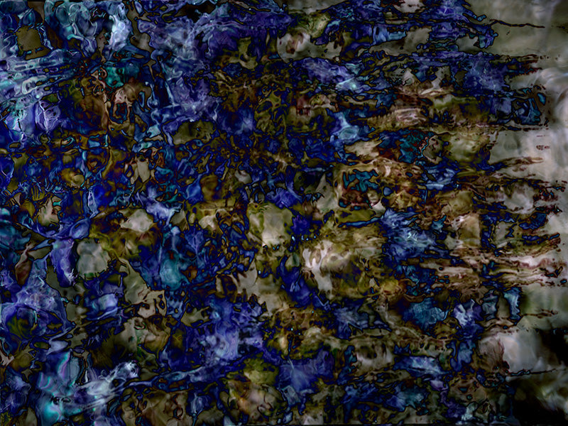 Underwater analogue photograph, abstract, cool low light tonality