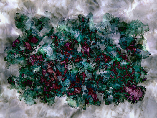 Underwater analogue photograph, abstract, cool mid tone tonality