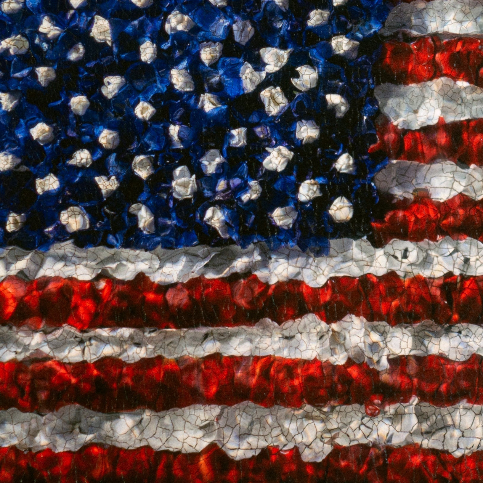 Fine art American flag with real flower petals