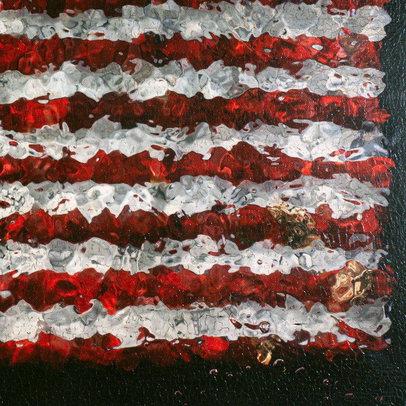 Signed and framed patriotic floral artwork