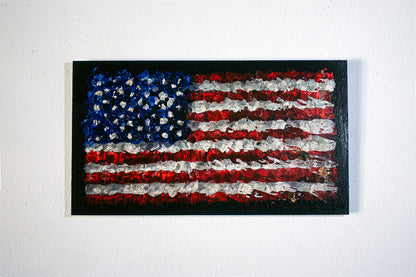 Patriotic wall art in floral sculpture form