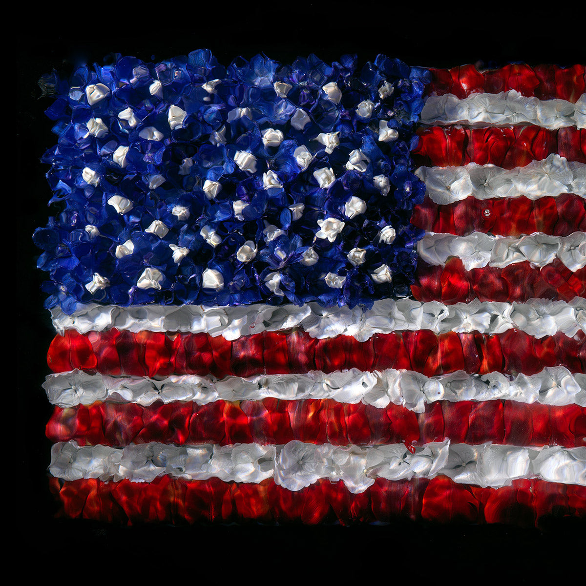 One-of-one flower-based flag art print for collectors