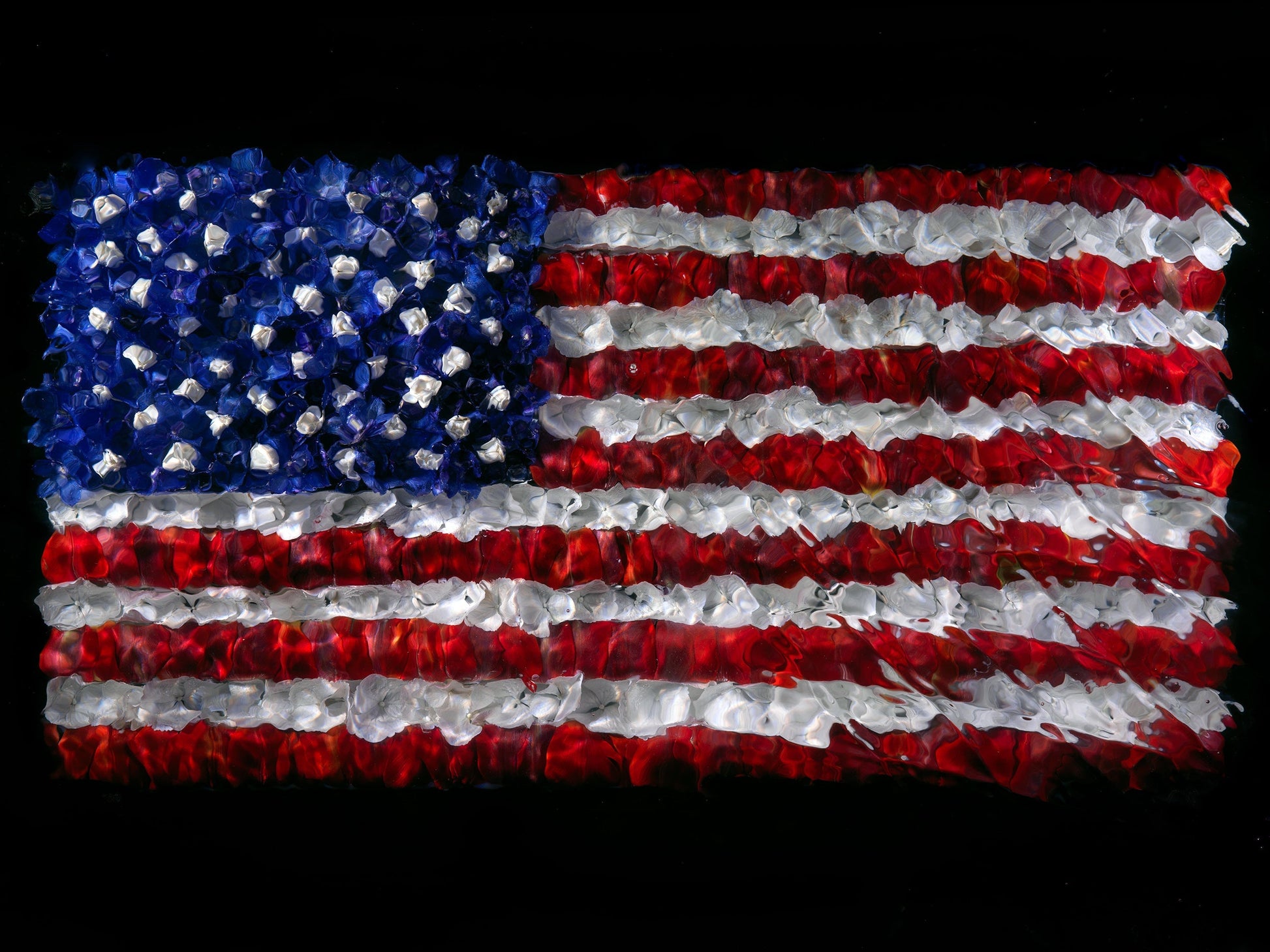 Underwater flower petal American Flag artwork