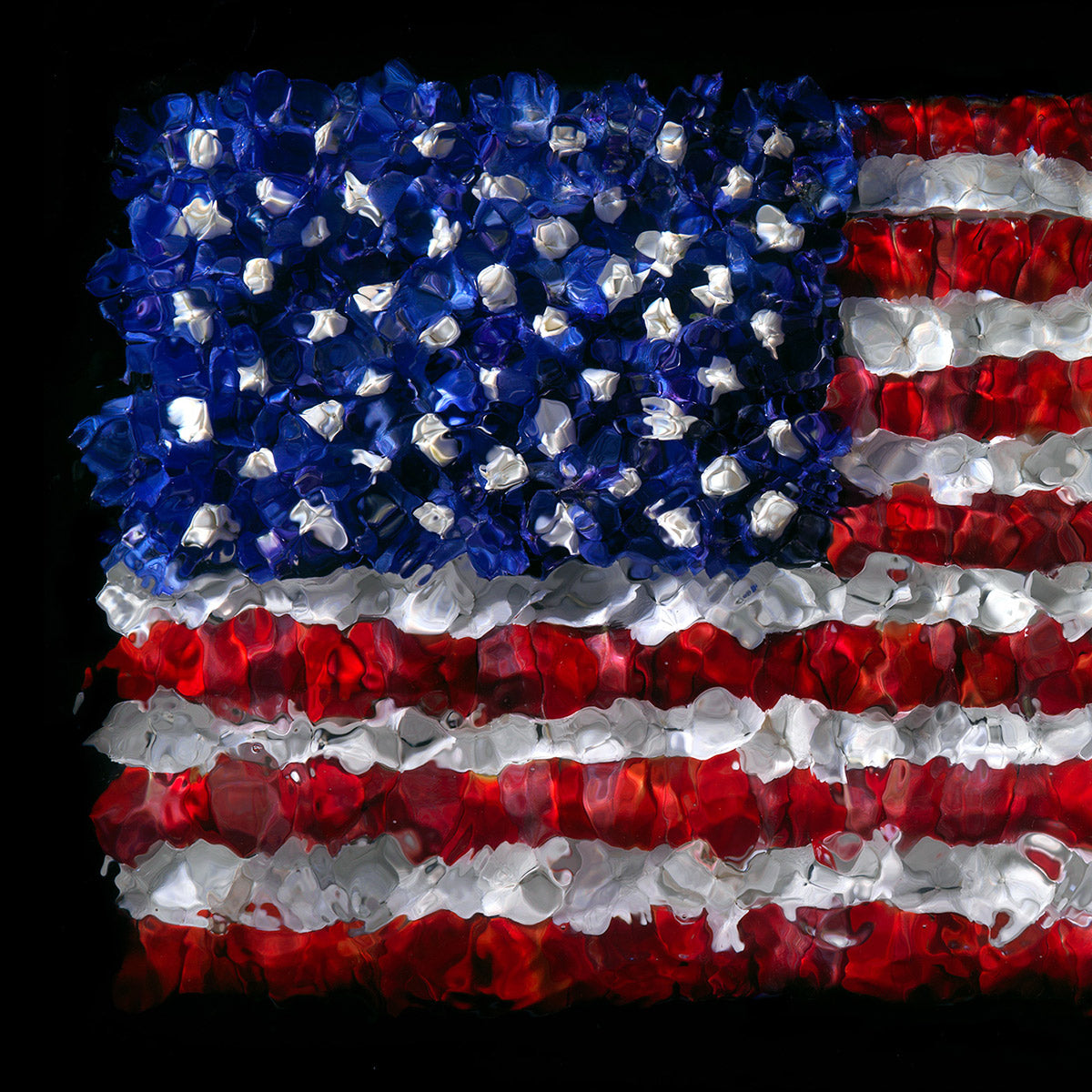 One-of-one American Flag floral artwork from 2017