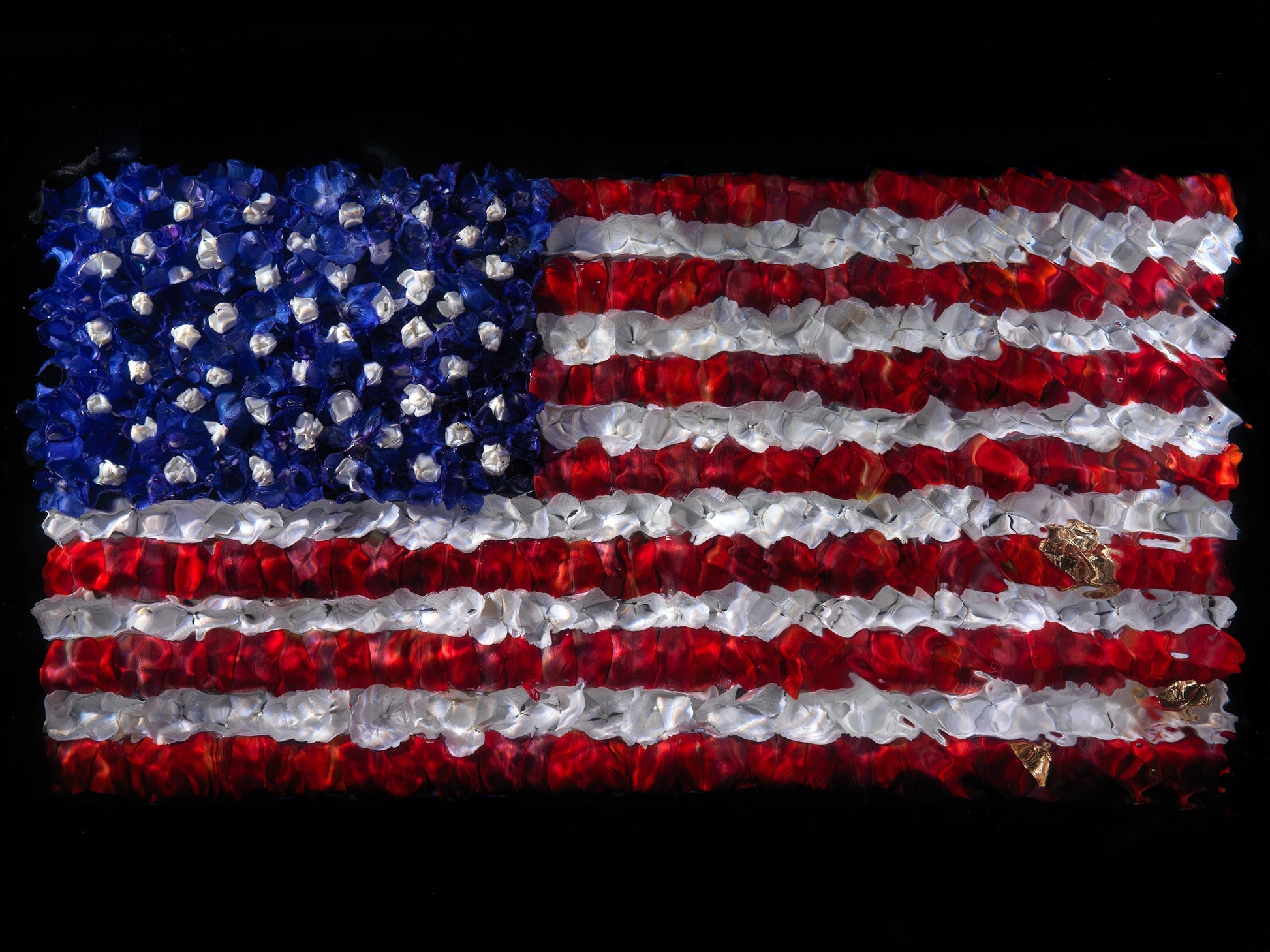 High-res giclée print of flower petal American Flag