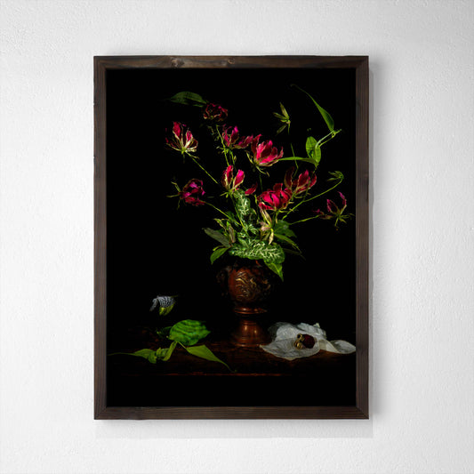 vanitas works created in a unique photographic process using water as a lens