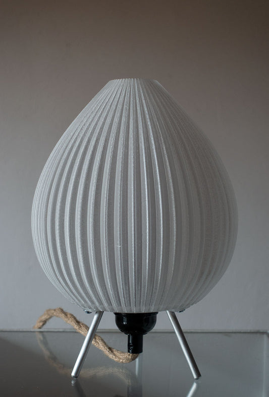 Crystal Bud table lamp 3D printed from recycled plastic