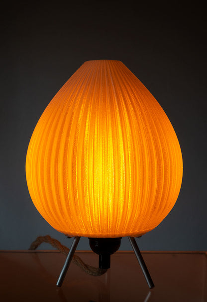 Sustainable bedside lamp with flame LED light