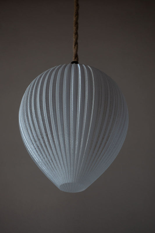 Crystal Bud pendant lamp 3D printed from recycled material