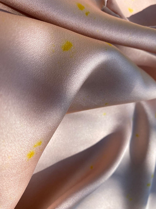 Salmon pink silk scarf dyed with avocado