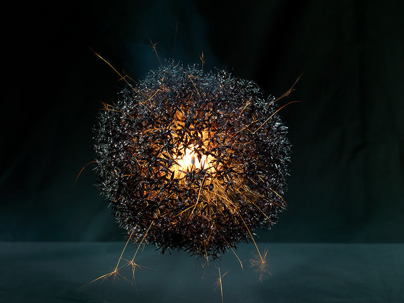 Underwater photograph exploding flower series sparks energy shot Verdant Low Light tonality from the Fusion series