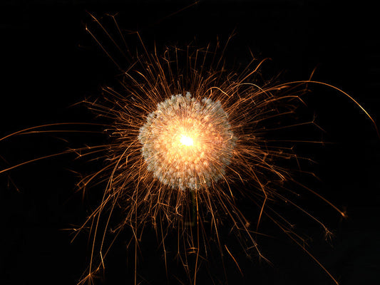 Underwater photograph exploding flower series sparks energy shot Warm Low Light tonality from the Fusion series
