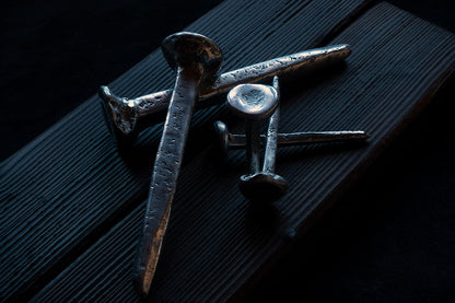 Round head hand forged crucifixion nails   - €80 | Shop now & buy direct from the artists studio - Distil Ennui ™ est.1990.