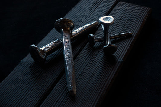 Round head hand forged crucifixion nails   - €80 | Shop now & buy direct from the artists studio - Distil Ennui ™ est.1990.