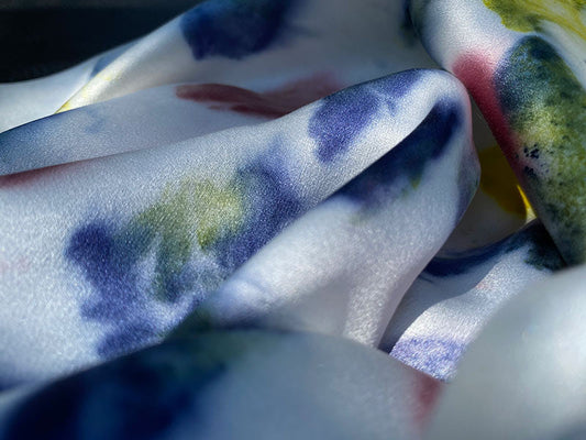 Sunset Poppies, silk scarf   - €95 | Shop now & buy direct from the artists studio - Distil Ennui ™ est.1990.