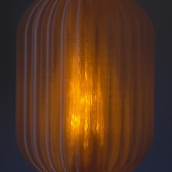 Textured 3D printed vortex lamp with hessian cord