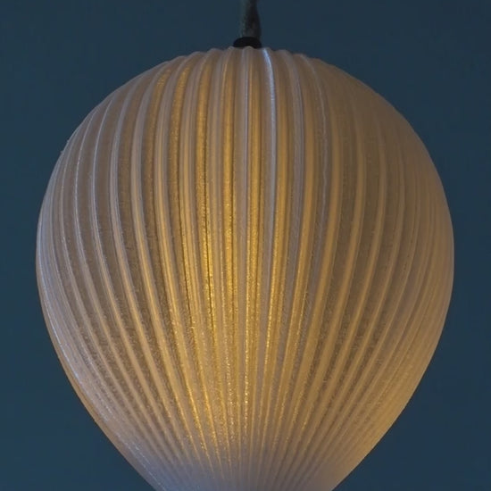 Artist-designed eco pendant light with hessian cord